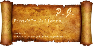 Pintér Julietta névjegykártya